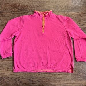 Coldwater Creek Pink and Orange Quarter Zip Pullover
